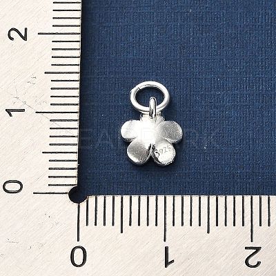 925 Sterling Silver 5-Petal Flower Charms STER-U009-01S-01-1