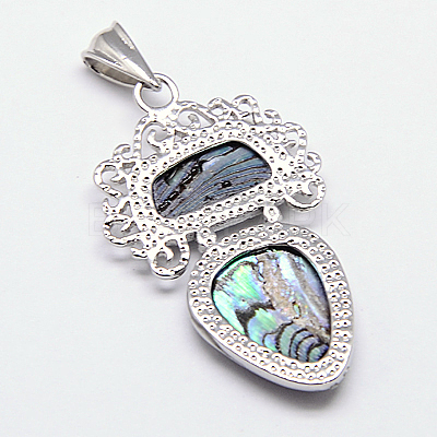 Abalone Shell/Paua Shell Pendants SSHEL-F0001-02-1