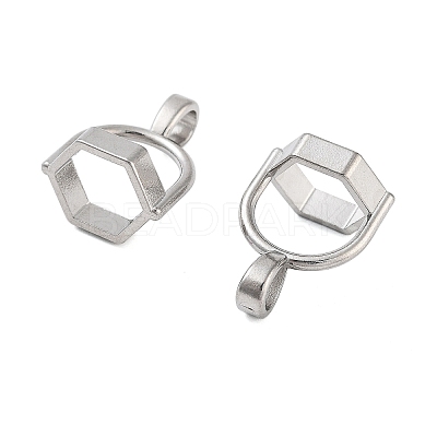 Non-Tarnish 304 Stainless Steel Bead Cap Bails X-STAS-L082-016P-1