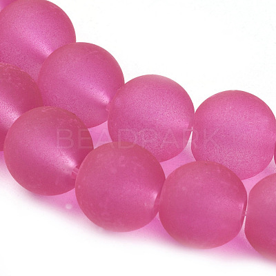 Baking Paint Transparent Glass Bead Strands GLAA-S031-8mm-35-1