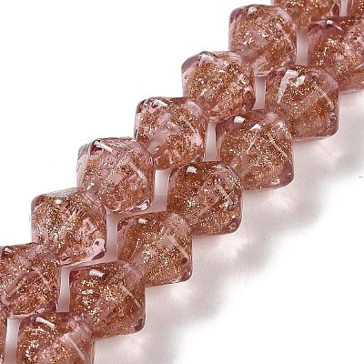 Handmade Gold Sand Lampwork Beads LAMP-Q036-04B-1