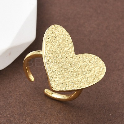 Heart Brass Cuff Rings for Women RJEW-A069-09G-1