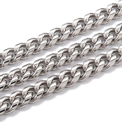 Tarnish Resistant 304 Stainless Steel Cuban Link Chain STAS-B019-02A-P-1