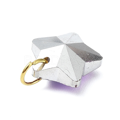 Electroplated Glass Charms PALLOY-JF03060-1