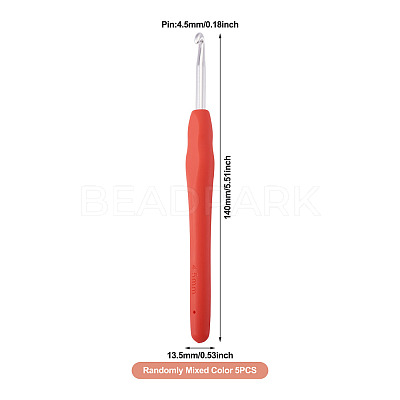 TPR Handle Aluminum Crochet Hook Needles TOOL-TA0001-13B-1