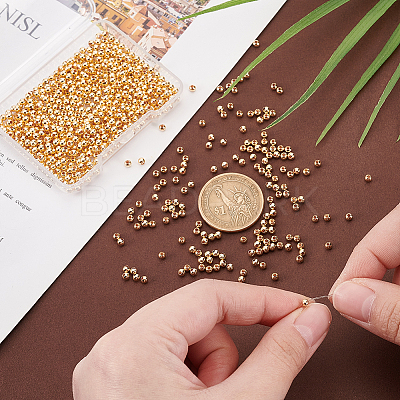 Brass Round Spacer Beads KK-PH0006-40B-1