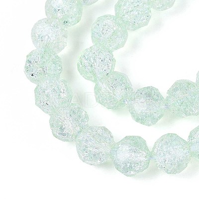 Transparent Crackle Glass Beads Strands GLAA-N053-10mm-06-1