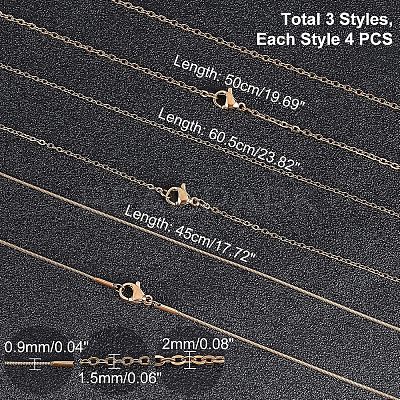 PVD Vacuum Plating 304 Stainless Steel Cable Chain & Snake Chain STAS-UN0018-09G-1