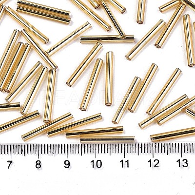 Electroplate Glass Bugle Beads SEED-S043-02C-01-1