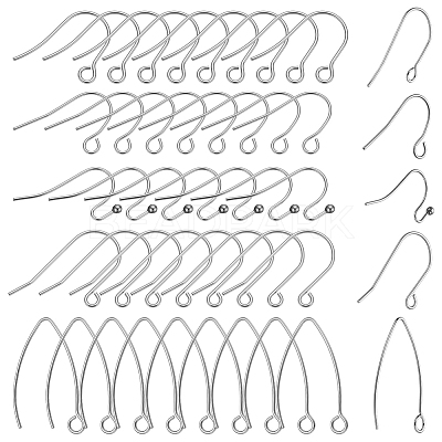 410Pcs 5 Styles Stainless Steel Earring Hooks STAS-GA0001-97-1