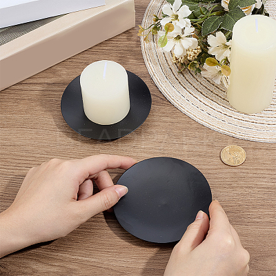 2Pcs Iron Candle Tray Candle Holders AJEW-GF0013-90-1