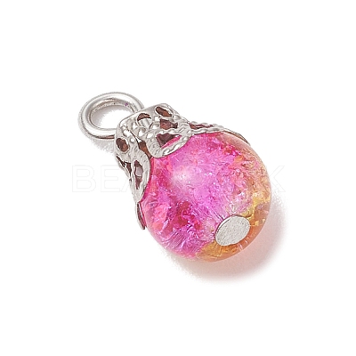 5Pcs Glass Pendants PALLOY-JF03284-1