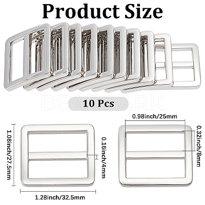 10Pcs Alloy Rectangle Buckles FIND-CY0001-97P-1