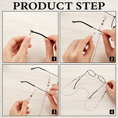 4Pcs 4 Styles Iron & Alloy Eyeglasses Chains AJEW-CN0002-75A-1