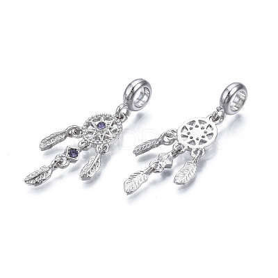 Rack Plating Alloy European Dangle Charms MPDL-N039-214P-1