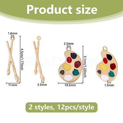24Pcs 2 Styles Alloy Pendants FIND-DC0008-11-1