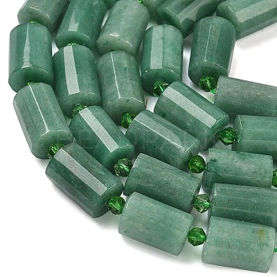 Natural Green Aventurine Beads Strands G-G453-E07-10x14mm-1