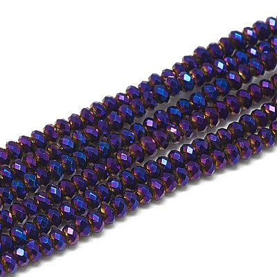Electroplate Glass Beads Strands EGLA-Q112-C08-1