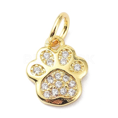Brass Micro Pave Cubic Zirconia Charms ZIRC-C022-22G-1