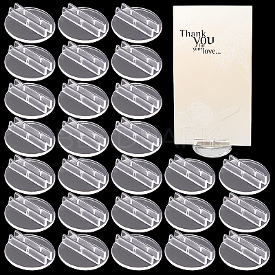 150Pcs Round Transparent Plastic Card Holder KY-CP0001-19-1