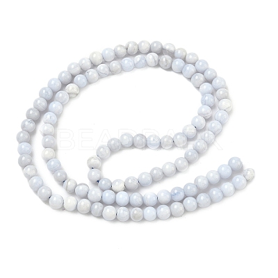 Natural Blue Lace Agate Beads Strands G-G344-A06-4mm-1