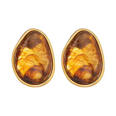 304 Stainless Steel Resin Stud Earrings for Women GX1070-1