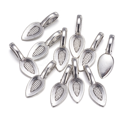 Tibetan Style Alloy Glue-on Flat Pad Bails LS-AB3348Y-1