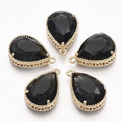 Faceted Glass Pendants GLAA-T010-016A-1