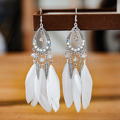 Alloy Rhinestone Teardrop Dangle Earrings FS-WGBDF6F-12-1