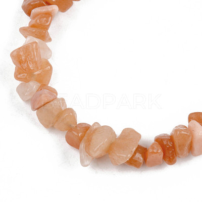 Unisex Chip Natural Red Aventurine Beaded Stretch Bracelets BJEW-S143-22-1
