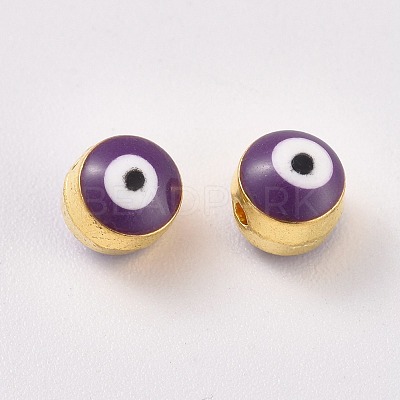Alloy Enamel European Beads ENAM-WH0047-14D-1