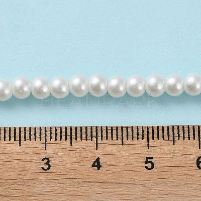 Baking Paint Pearlized Glass Pearl Round Bead Strands HY-Q003-4mm-01-1