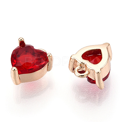 Valentine's Day Brass Charms X-ZIRC-Q021-020G-NF-1