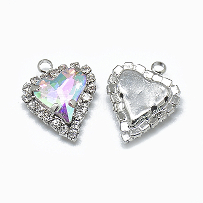 Glass Rhinestone Pendants RGLA-T128-12x13-03P-1