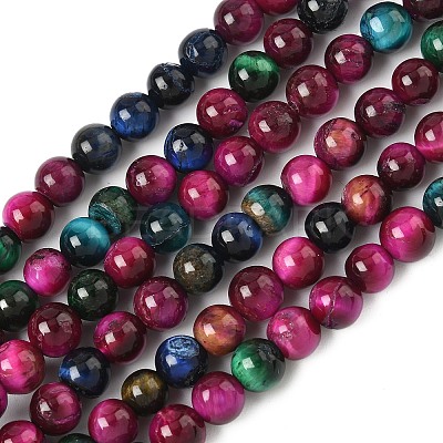 Grade AB Natural Tiger Eye Beads Strands G-F591-18-6mm-06-1