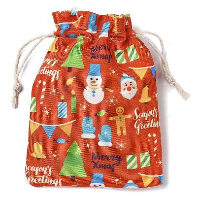 Christmas Theme Cloth Printed Storage Bags ABAG-F010-02B-03-1