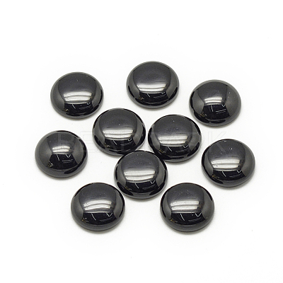 Synthetic Black Stone Cabochons G-R416-12mm-46-1-1