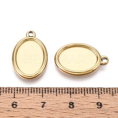 304 Stainless Steel Pendant Cabochon Settings X-STAS-T067-68G-1