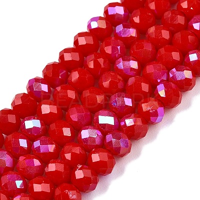 Electroplate Opaque Solid Color Glass Beads Strands LS-EGLA-A044-P4mm-L15-1