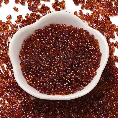 Spray Painted Glass Seed Beads SEED-F005-05A-05-1