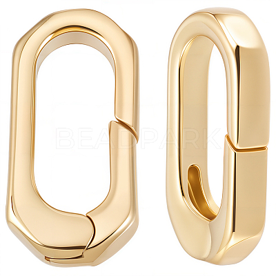 2Pcs Brass Spring Gate Rings KK-BBC0024-20G-01-1