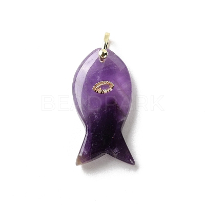 Natural Amethyst Pendants G-Z102-02G-03-1