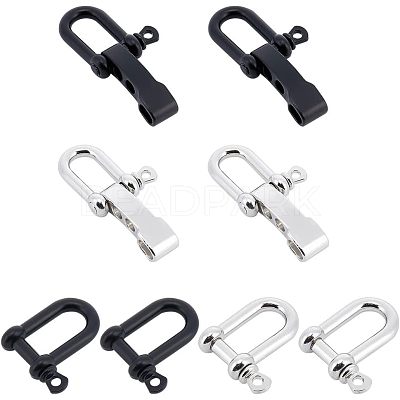 8 Pcs 2 Styles Alloy D-Ring Anchor Shackle Clasps FIND-NB0002-95-1