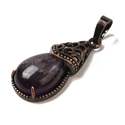 Natural Amethyst Pendants G-H065-01R-18-1