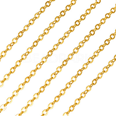Brass Coated Iron Flat Cable Chains CH-TAC0007-02G-1