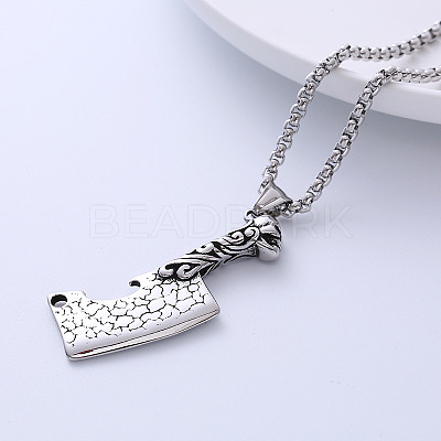 Creative Western Style 304 Stainless Steel Knife Pendant Necklaces EB0318-1
