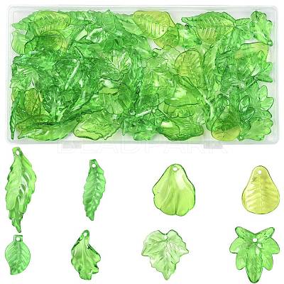 80Pcs 8 Styles Transparent Acrylic Pendants OACR-FS0002-34-1