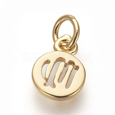 Brass Charms ZIRC-E152-39D-G-RS-1