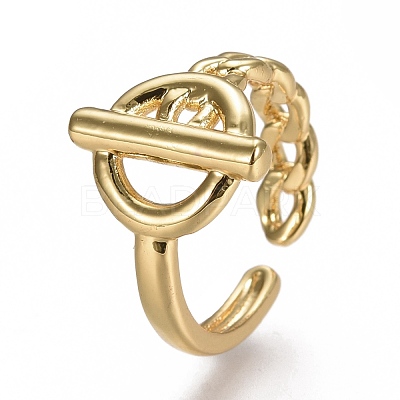 Brass Cuff Rings RJEW-F105-05G-1