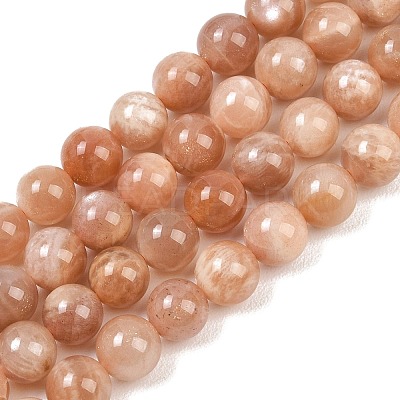 Natural Sunstone Beads Strands G-G342-A02-8mm-1